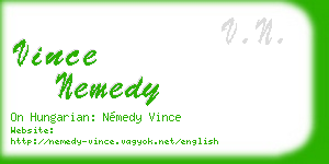 vince nemedy business card